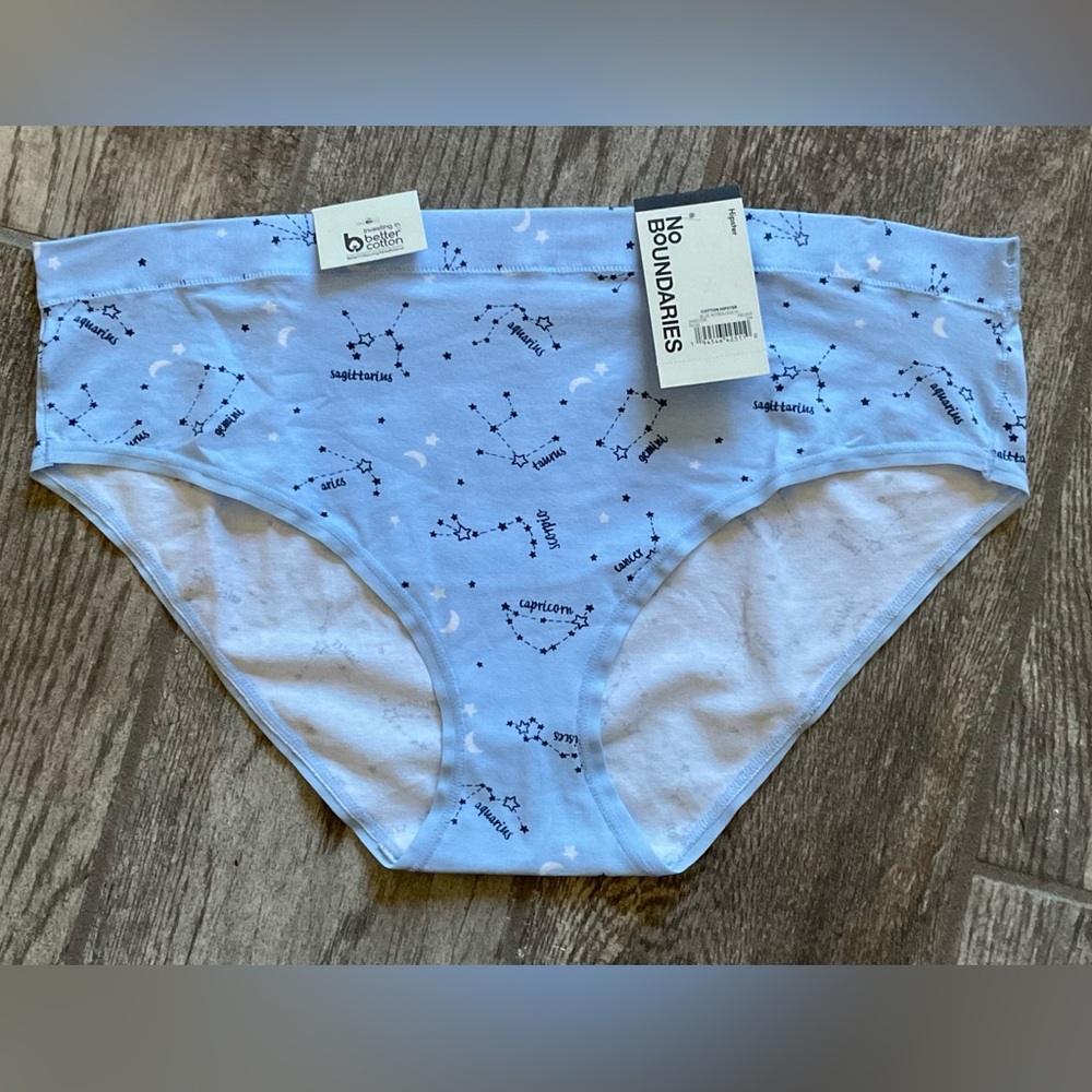New Nobo, No Boundaries Cotton Hipster Panties You Pick Size Astrological Blue